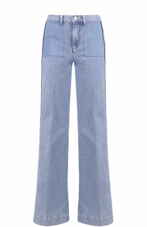 Расклешенные джинсы с лампасами Victoria by Beckham. Цвет: голубой