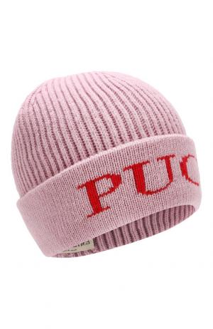 Шерстяная вязаная шапка Emilio Pucci. Цвет: розовый