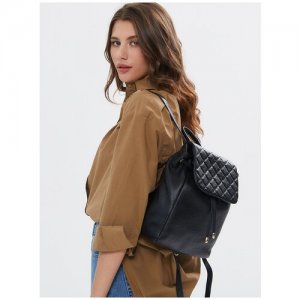 Рюкзак женский кожаный FIATO с клапаном. Цвет: черный
