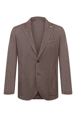Пиджак из хлопка и шерсти L.B.M. 1911. Цвет: коричневый