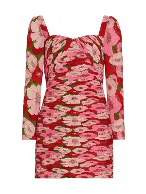 Мини-платье Giulia с цветочным принтом и длинными рукавами Amur, цвет garden mums AMUR