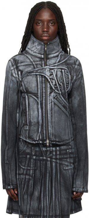 Черная джинсовая куртка Trompe-l'œil Ottolinger