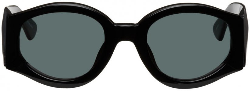 Черные круглые солнцезащитные очки Linda Farrow Edition Dries Van Noten