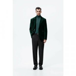 Пиджак , размер 52, зеленый Zara. Цвет: зеленый