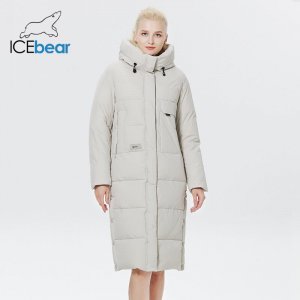 2023 зимняя женская верхняя одежда парка очень длинная теплая и ветрозащитная хлопковая куртка на молнии зимние куртки GWD22598D ICEbear