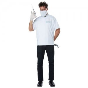 Карнавальный костюм Злой хирург California Costumes. Цвет: белый