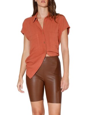Байкерские шорты Monique из эластичной кожи , цвет Terracotta Walter Baker