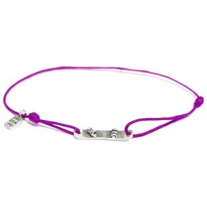 Браслет Сноуборд MB0255-Ag925-TPU фиолетовый, размер 15 см Amorem. Цвет: фиолетовый