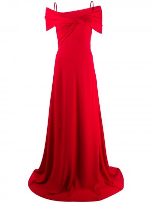 Вечернее платье с открытыми плечами и запахом Giambattista Valli. Цвет: 6750 red