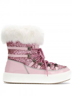 Декорированные ботинки на шнуровке Chiara Ferragni. Цвет: розовый