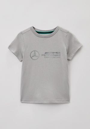 Футболка PUMA MAPF1 Kids Logo Tee Mercedes Team Silver. Цвет: серый