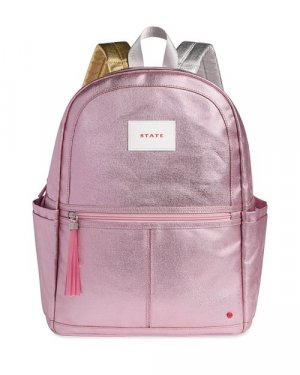 Унисекс Kane Kids Travel Двойной карманный металлический рюкзак , цвет Pink STATE