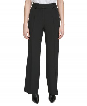 Женские брюки-клеш со складками спереди , черный Calvin Klein