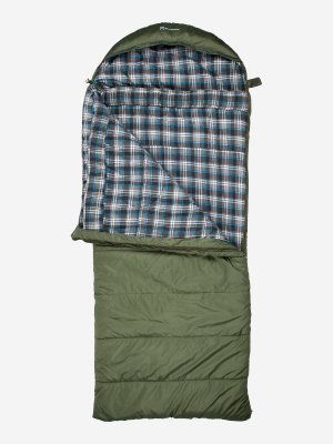 Спальный мешок Yukon -6 левосторонний, Зеленый Outventure. Цвет: зеленый