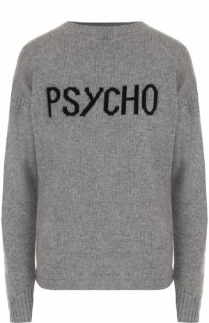 Кашемировый пуловер с круглым вырезом и надписью Olympia Le-Tan. Цвет: серый