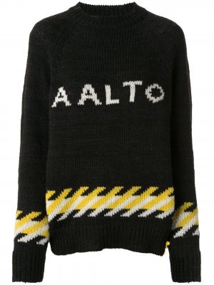 Вязаный джемпер с логотипом Aalto. Цвет: черный