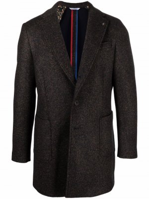 Однобортное пальто Manuel Ritz. Цвет: коричневый