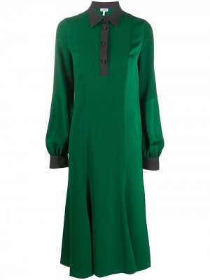 Платье с рукавами бишоп и вставками LOEWE. Цвет: зеленый