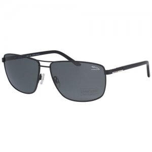 Солнцезащитные очки , авиаторы, оправа: металл, спортивные, поляризационные, для мужчин, черный Jaguar. Цвет: черный