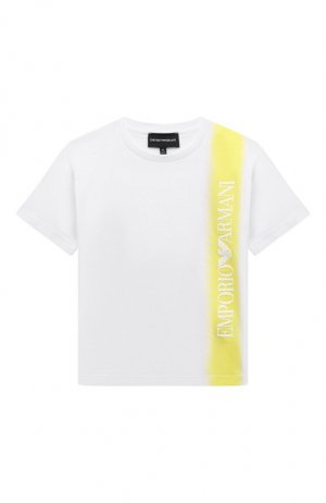 Хлопковая футболка Emporio Armani. Цвет: жёлтый