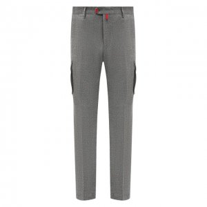 Шерстяные брюки-карго Kiton. Цвет: серый
