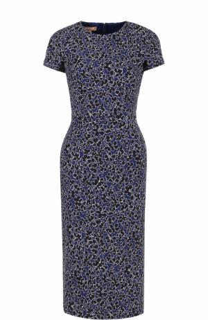 Приталенное платье-миди с коротким рукавом Michael Kors Collection. Цвет: синий