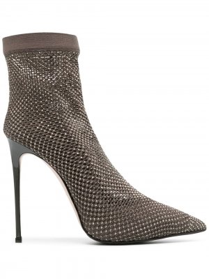 Туфли-носки Gilda 100 с кристаллами Le Silla. Цвет: серый