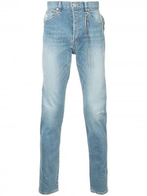 Прямые джинсы с кисточкой Mastermind World. Цвет: синий