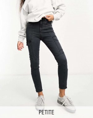 Черные джинсы-скинни карго Miss Selfridge Petite