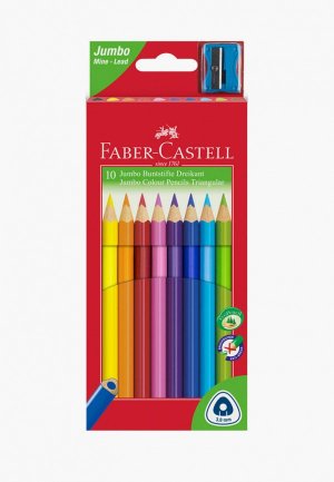 Набор карандашей Faber-Castell Jumbo, цветные, трехгранные, 10 цв.. Цвет: разноцветный