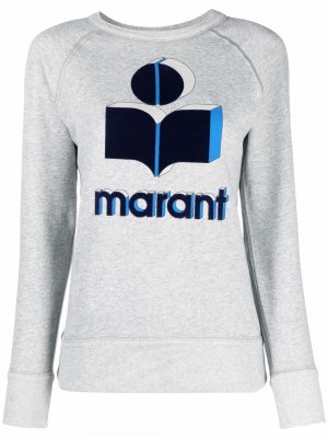Milly flocked logo-print sweatshirt Isabel Marant Étoile. Цвет: серый