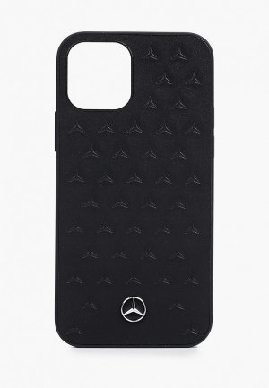 Чехол для iPhone Mercedes-Benz 12/12 Pro (6.1), Genuine leather Stars Black. Цвет: черный