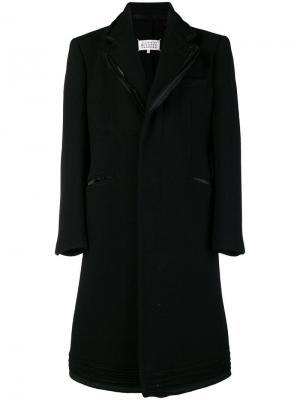 Однобортное пальто Maison Margiela. Цвет: черный