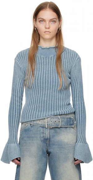 Синий свитер с расклешенными манжетами Acne Studios