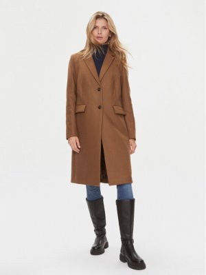 Шерстяное пальто обычного кроя , коричневый Tommy Hilfiger