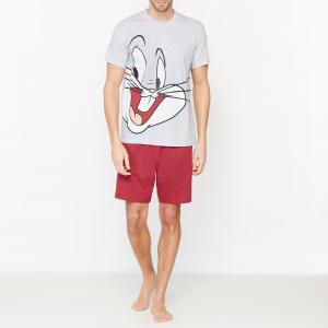 Пижама с шортами рисунком BUGS BUNNY. Цвет: серый/ красный