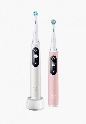 Комплект зубных щеток Oral B электрических, iO 6 DUO White, Pink Sand. Цвет: разноцветный