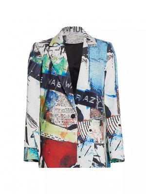 Приталенный пиджак с графическим рисунком X Basquiat Denny , цвет confidential Alice + Olivia