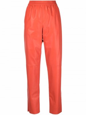 Кожаные брюки с эластичным поясом Drome. Цвет: оранжевый