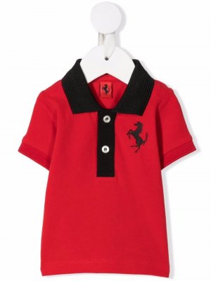 Рубашка поло с логотипом Ferrari Kids. Цвет: красный
