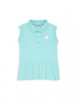 Теннисное платье-поло без рукавов для маленьких девочек и , цвет aqua Moncler