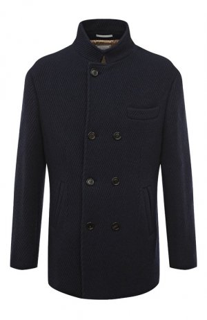 Пальто из шерсти и кашемира Brunello Cucinelli. Цвет: синий