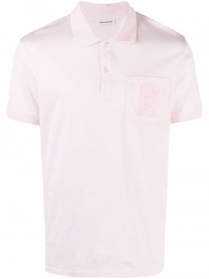 Рубашка поло с вышитым логотипом Alexander McQueen. Цвет: розовый
