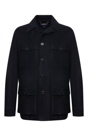 Замшевая куртка Ralph Lauren. Цвет: синий