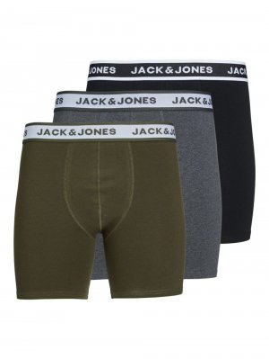 Трусы боксеры JACK & JONES, серый/зеленый/черный Jones