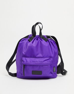Маленький фиолетовый рюкзак из ткани рипстоп с затягивающимся шнурком -Фиолетовый цвет Consigned