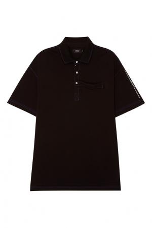Черная рубашка-поло из хлопка 51Percent. Цвет: черный