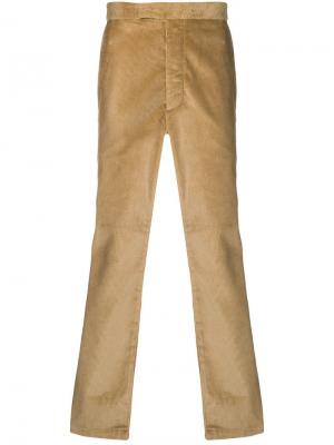 Вельветовые брюки прямого кроя Maison Kitsuné. Цвет: коричневый