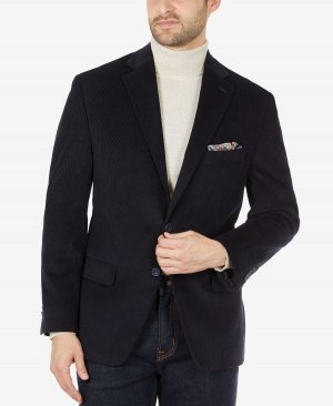 Мужской вельветовый пиджак современного кроя, синий Michael Kors