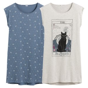 Комплект из двух ночных рубашек LaRedoute. Цвет: синий